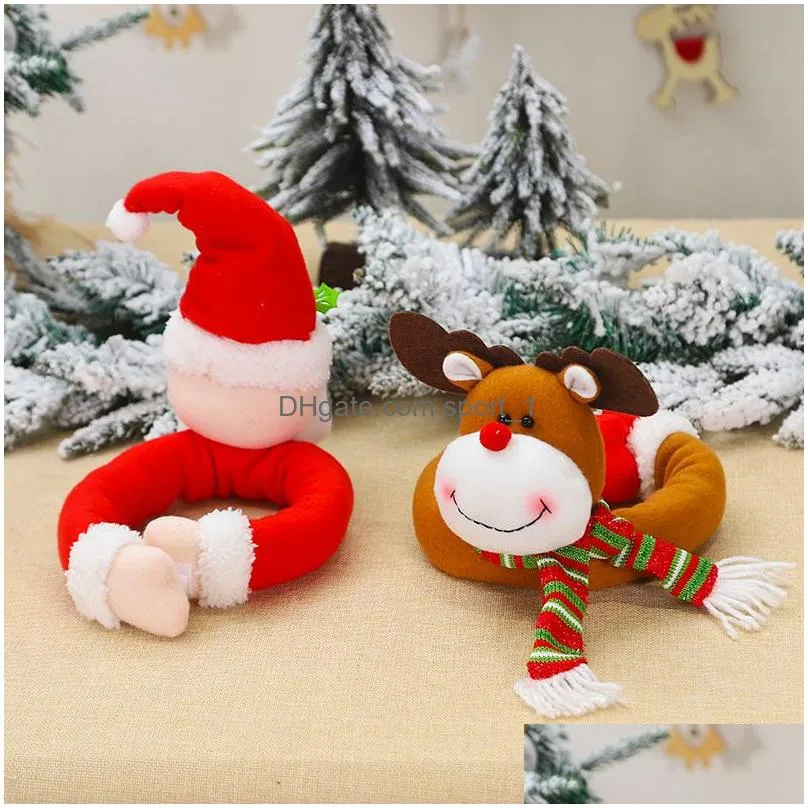 christmas decoration cartoon santa claus snowman elk curtain buckle festival el restaurant ornaments xmas gifts