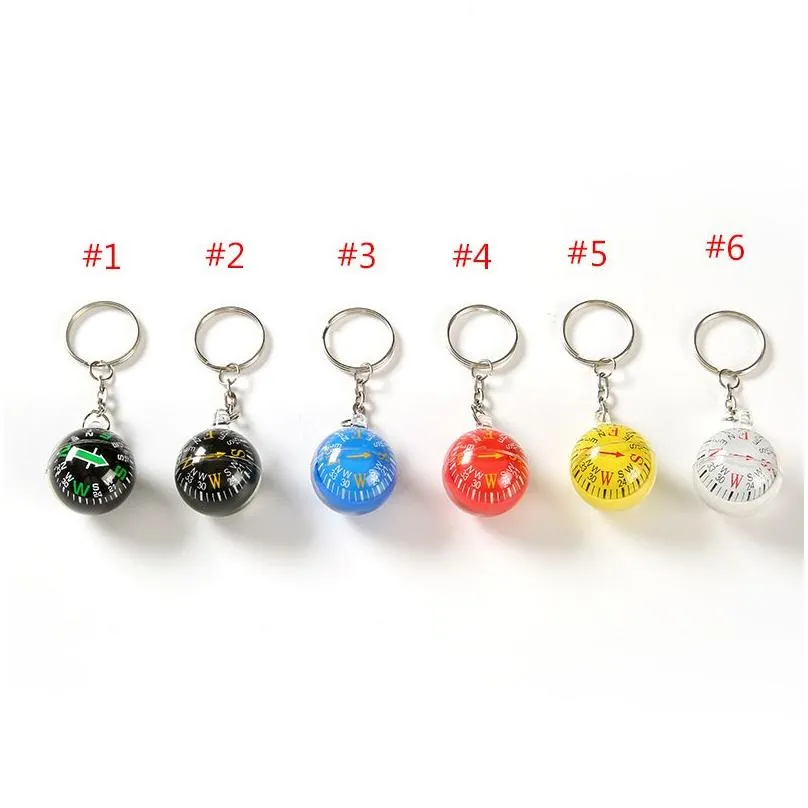 ball compass keychain portable outdoor keychains backpack pendant keyring key chain