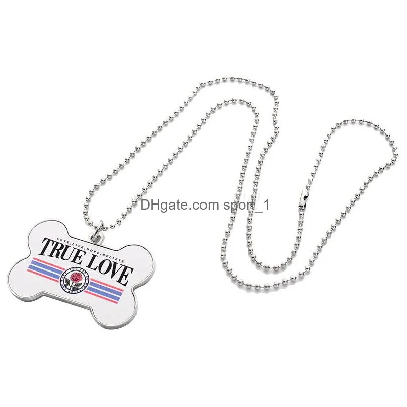 sublimation blank pendant necklace heat transfer pet dog tag diy creative gift supplies