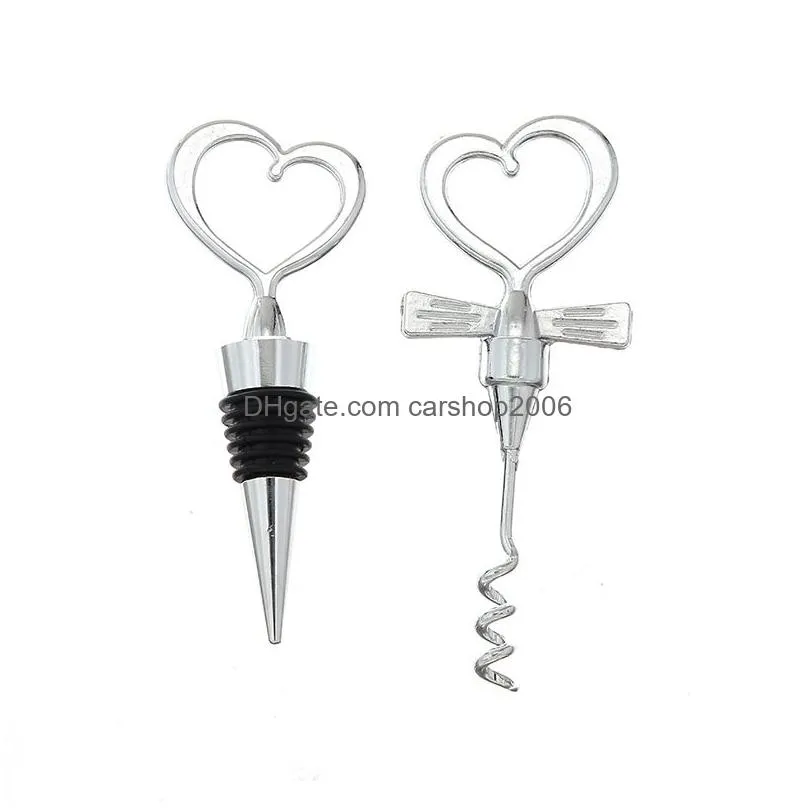 zinc alloy corkscrew bottle opener wine stopper party favor bar tool set wedding guest gift