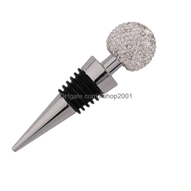 fashion diamond wine stoppers bar tool creative crystal red wine bottle stopper household champagne sealing tools