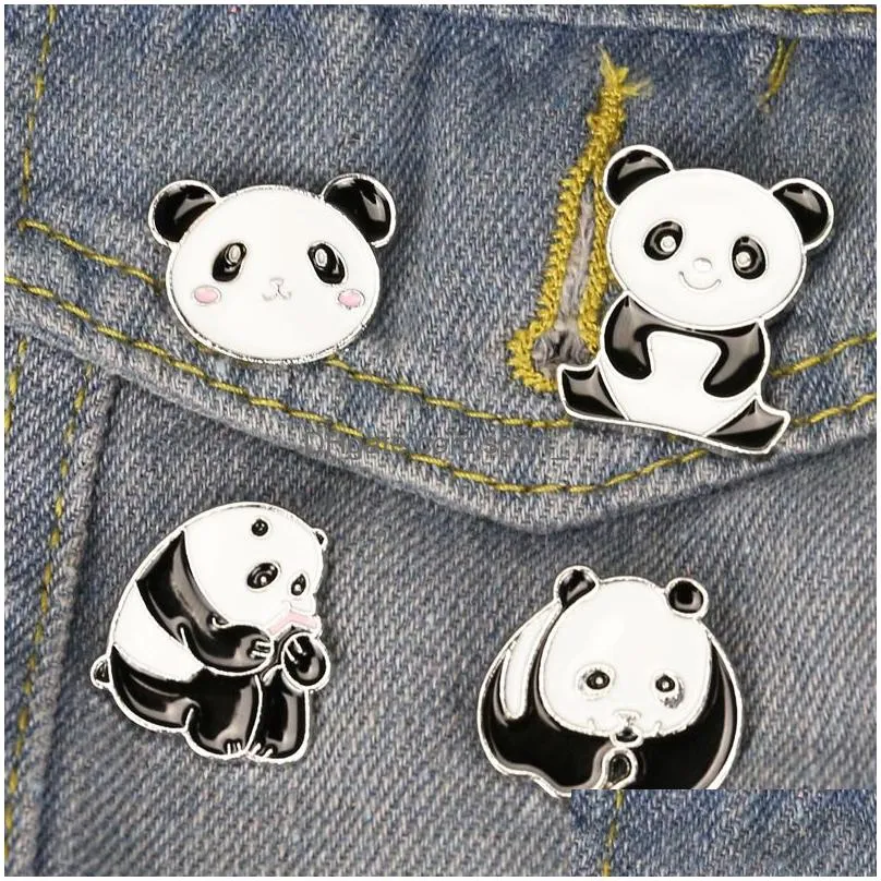 cartoon panda brooch badge cute oil dripping alloy brooch fashion accessories