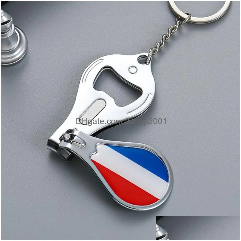 flag nail clipper multifunctional bottle opener keychain souvenir gift key chain keyring