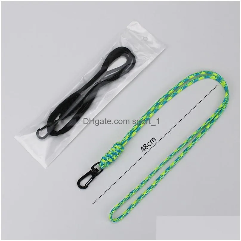 8 colors hand woven key rope keychain multifunction work card lanyards