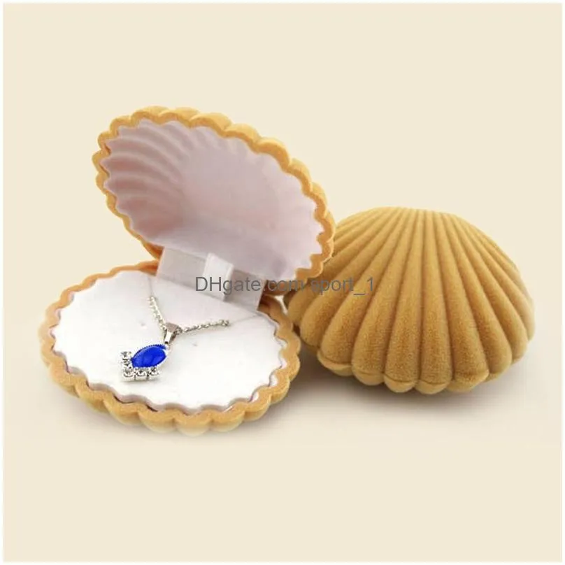 creative shell jewelry box earrings pendant necklace storage boxes jewelry stand 65x55x30mm