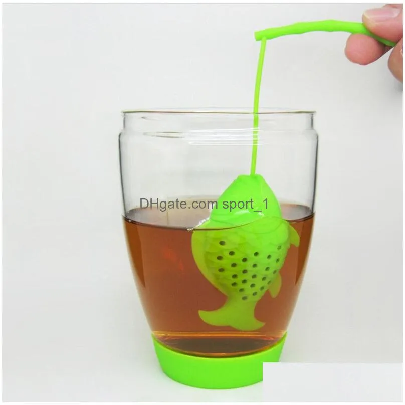 silicone tea strainers personalized small fish teas infuser home coffee vanilla spice filter diffuser reusable