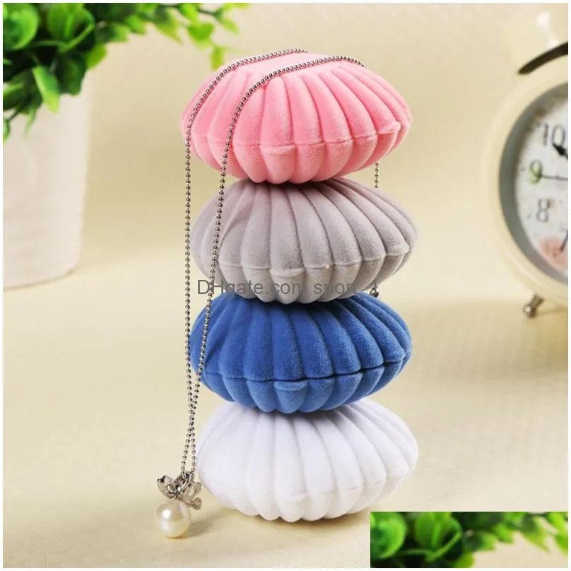 creative shell jewelry box earrings pendant necklace storage boxes jewelry stand 65x55x30mm