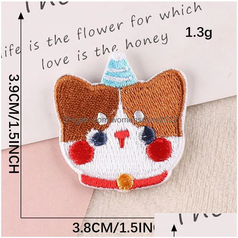 sewing notions cat iron ones self adhesive diy decoration or repair cute animal embroidered appliques for clothing backpacks jeans tshirt caps