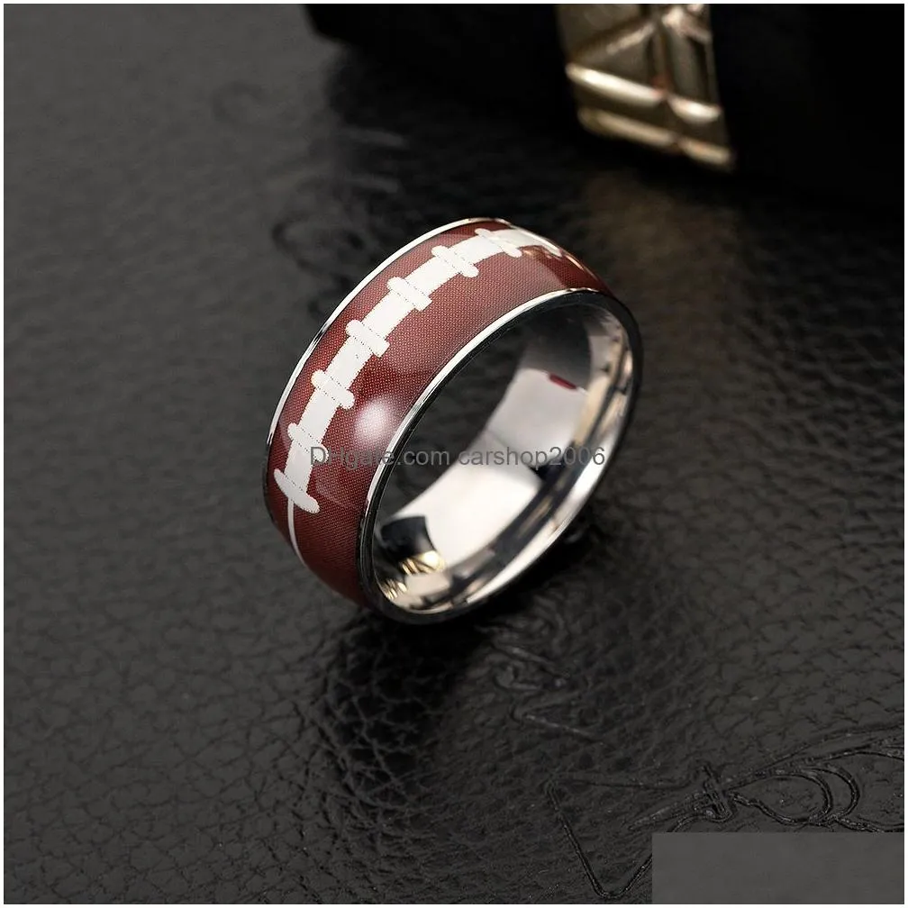 fashion accessories metal band rings football basketball baseball sports rings gift supplies