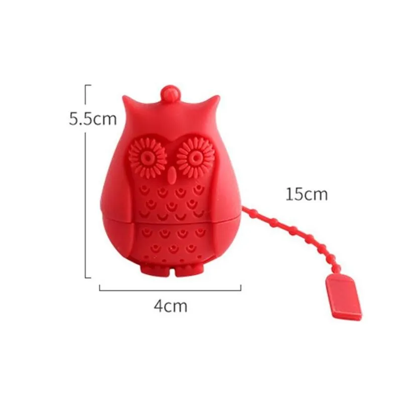 silicone tea strainer tool creative owl shape coffee vanilla filter diffuser household teas set accessories 5.5x4.2x3cm