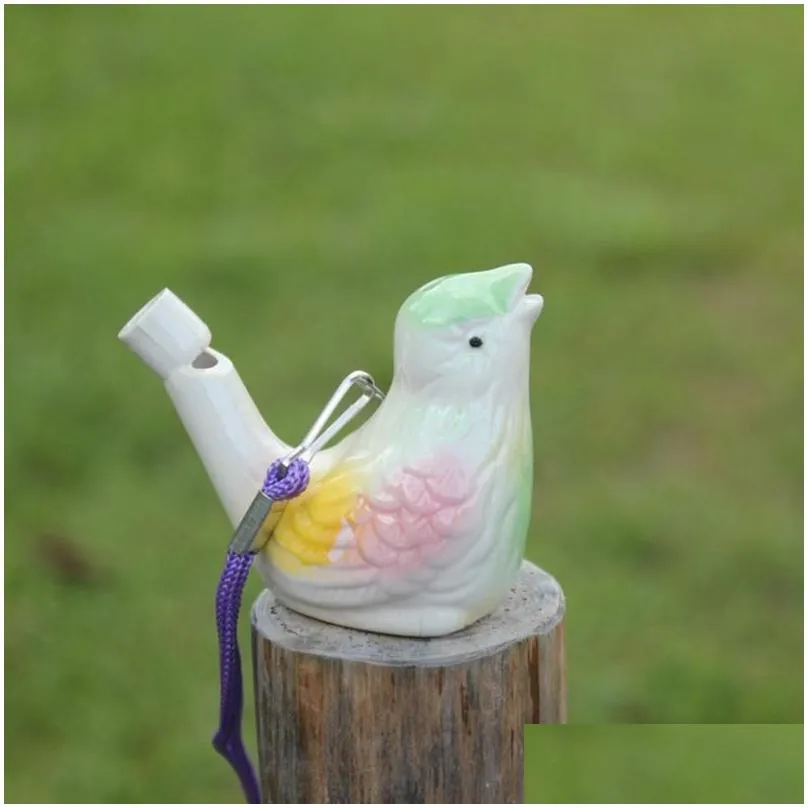 creative water bird novelty items whistle clay bird ceramic glazed song chirps bathtime kids toys gift christmas party favor mixed