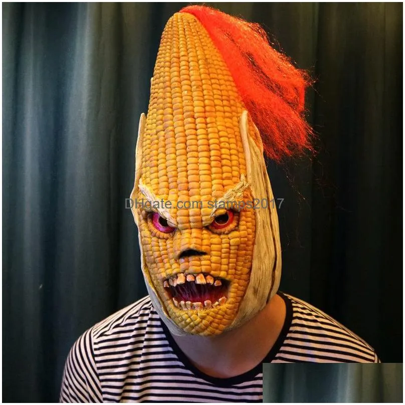 corn monster full head mask scary adult realistic laetx party mask halloween fancy dress party masquerade masks cosplay