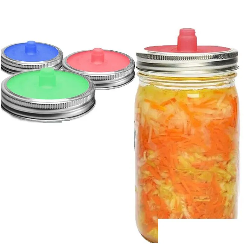 silicone lids reusable mason jar lid sealing caps kimchi seal kitchen supplies 5 colors