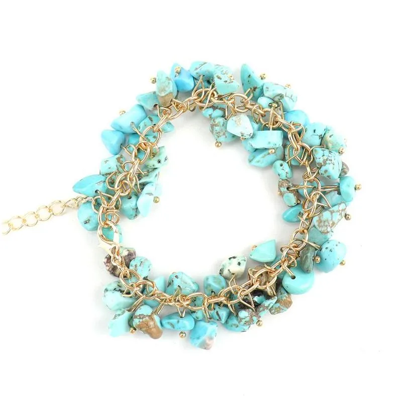 bohemian beach bracelet natural gravel crystal bracelet travel fashion accessories gift supplies