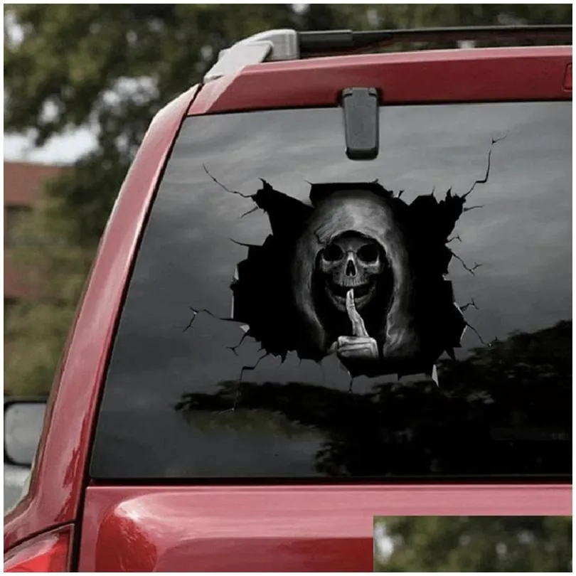 halloween car stickers scary skull auto window sticker ghost head rear glass demon motorcycles cars styling accessories