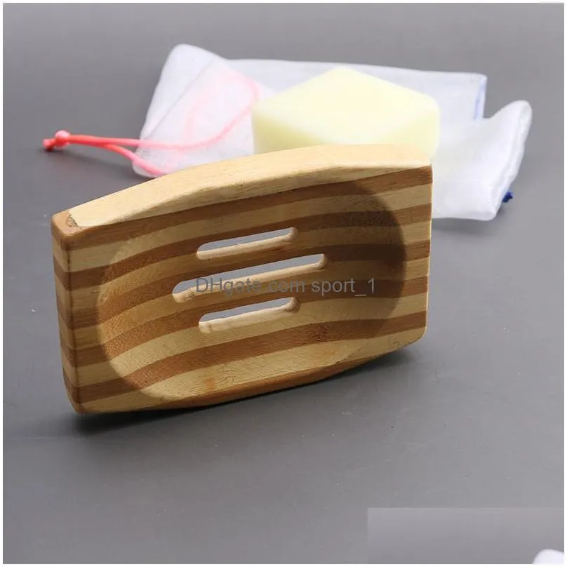 natural bamboo soap dishes handmade simple bathroom non slip tray storage box household products