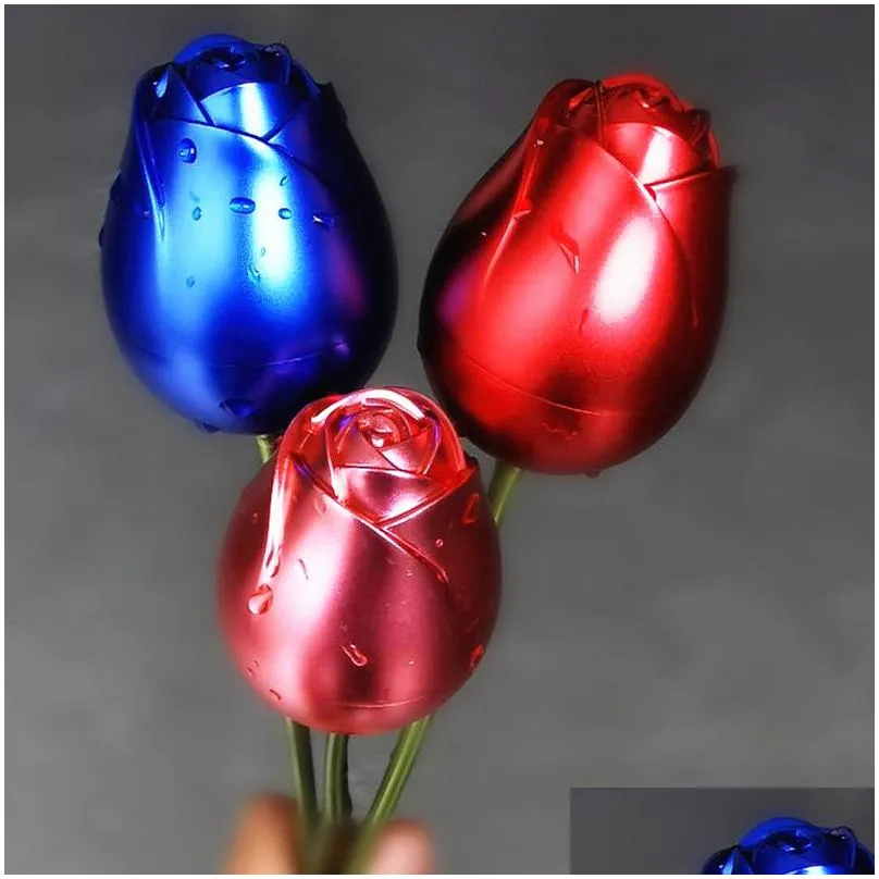 metal rose flower jewelry box favor with resin base gift boxes packaging birthday valentines day gifts home decoration ornaments