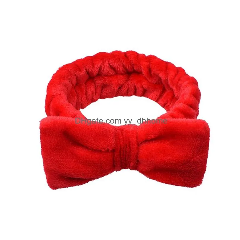 8 color bow hair band party favor coral velvet ladies wash headband pure color hairband 7.7x2.2 inches