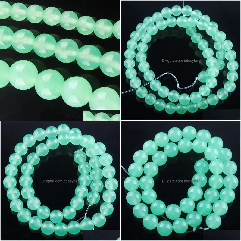 yowost natural light green jade stone loose beads round 6mm 8mm 10mm spacer strand for making bracelets necklace jewelry accessories