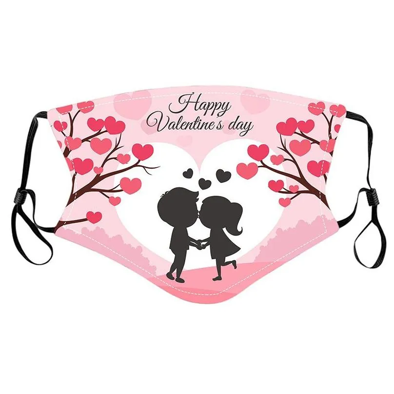 valentines day mask for love embrace cupids heart printed outdoor dust cotton spun couple reusable with masks filter