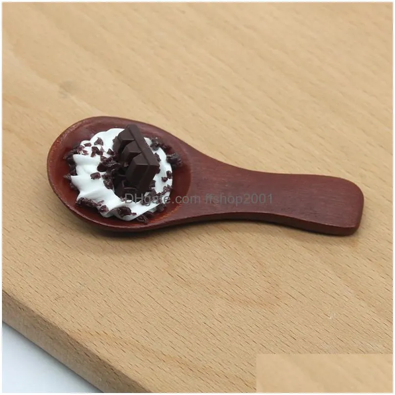 simulation food wooden spoon party favor creative childrens toy keychains diy fridge magnet decorative crafts ornaments