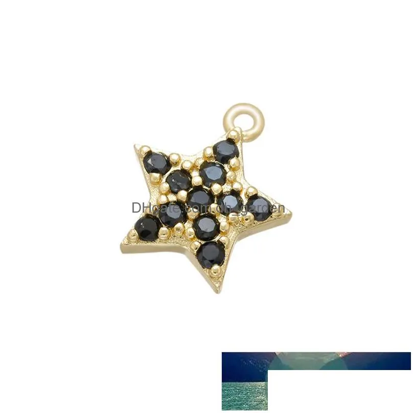 zhukou gold/silver color cz crystal star earrings charms small pendant for jewelry making accessories supplies wholesale vd837 factory price expert design
