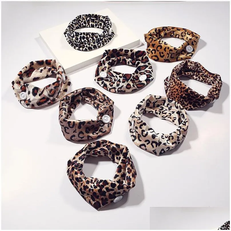 8 color leopard print headband party favor velvet creative ladies outdoor button mask stretch cross hair band ornaments