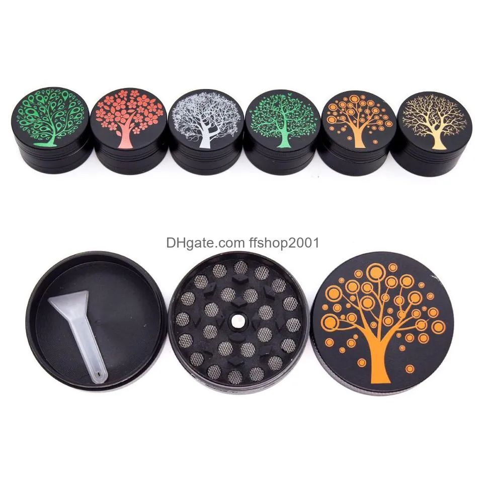 40mm life tree smoke grinder household smoking accessories color 3 layer tobacco grinders