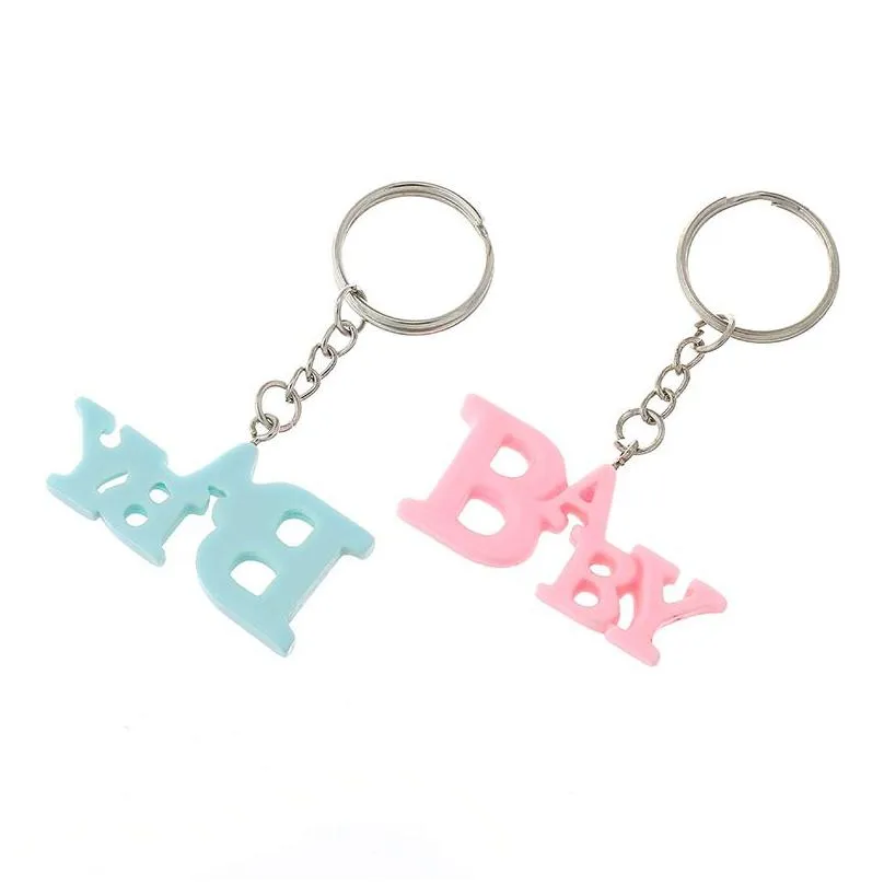 creative baby keychain pendant baby birthday souvenir letter keychains guest gift key chain keyring