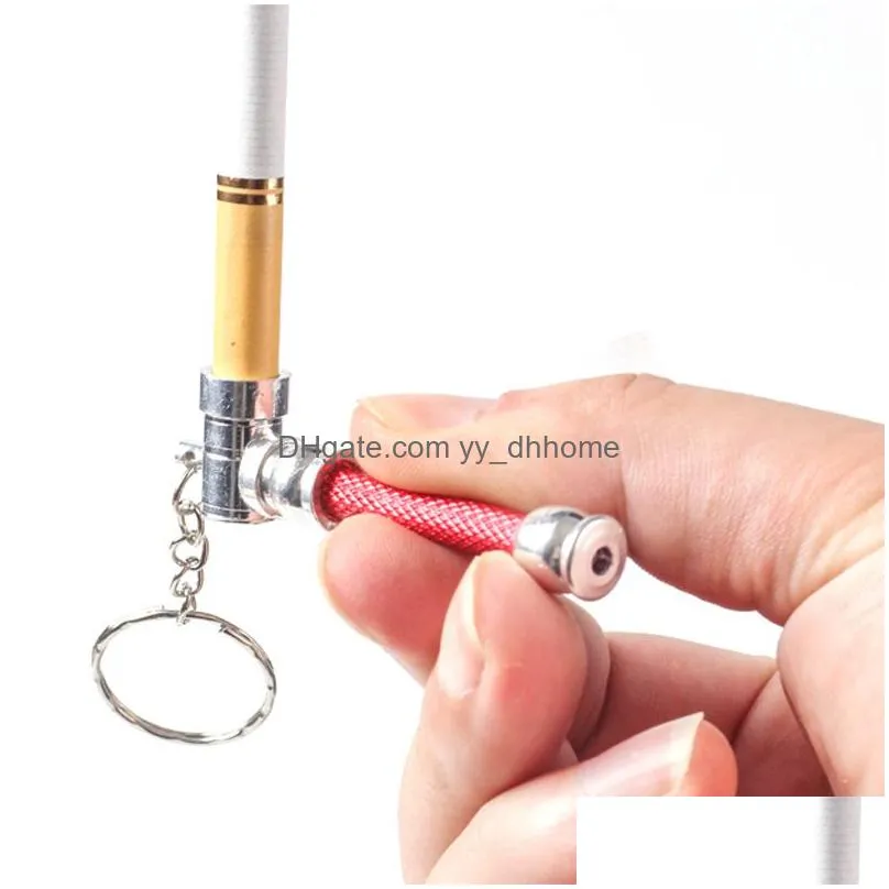 metal smoking pipe keychain mini straight pipe household smoking accessories