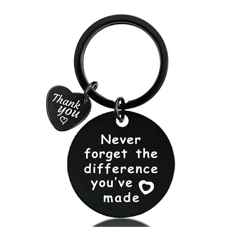 stainless steel keychain pendant thank you teachers day gift key chains metal keychains keyring