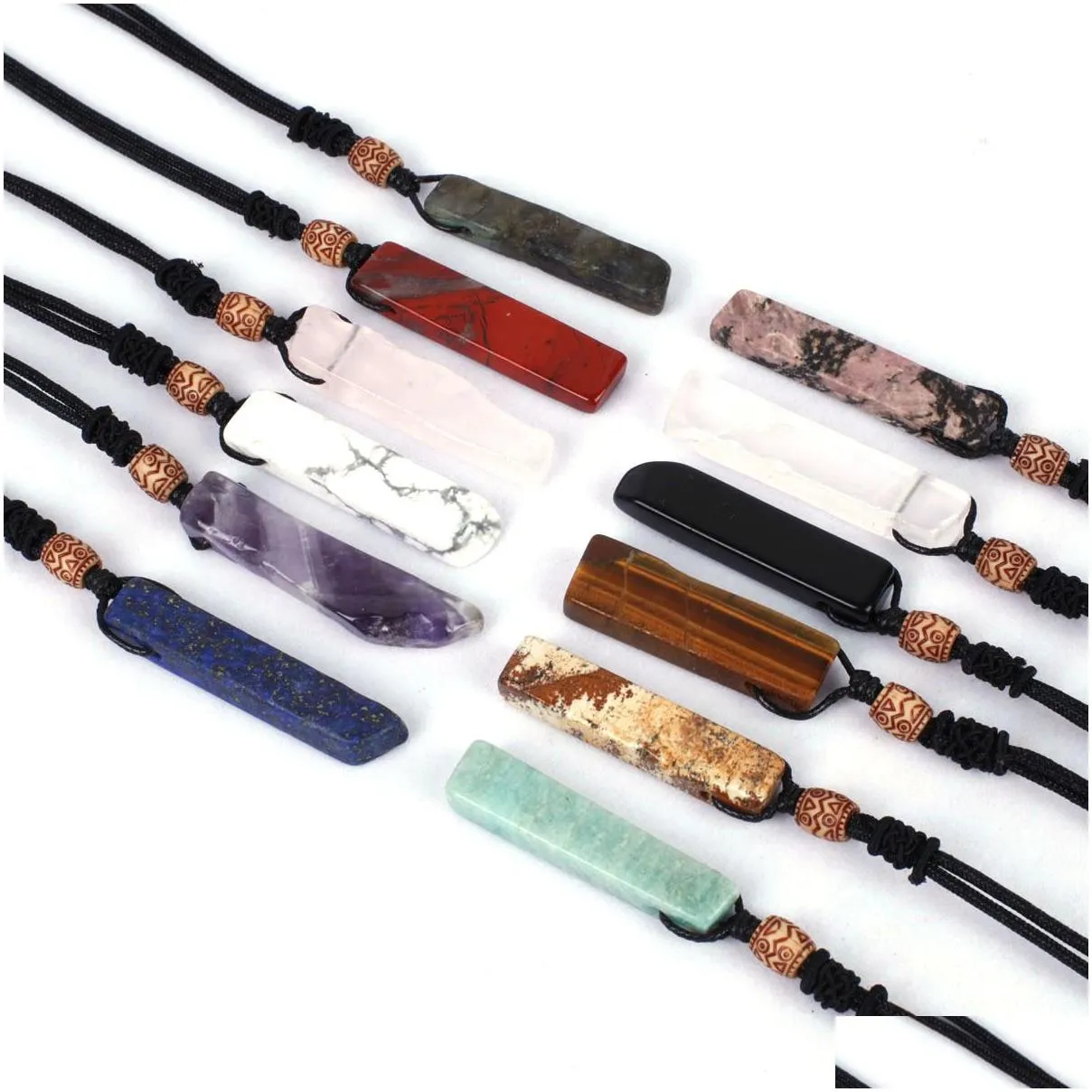 natural stone irregular long necklace crystal stone pendant necklace fashion accessories