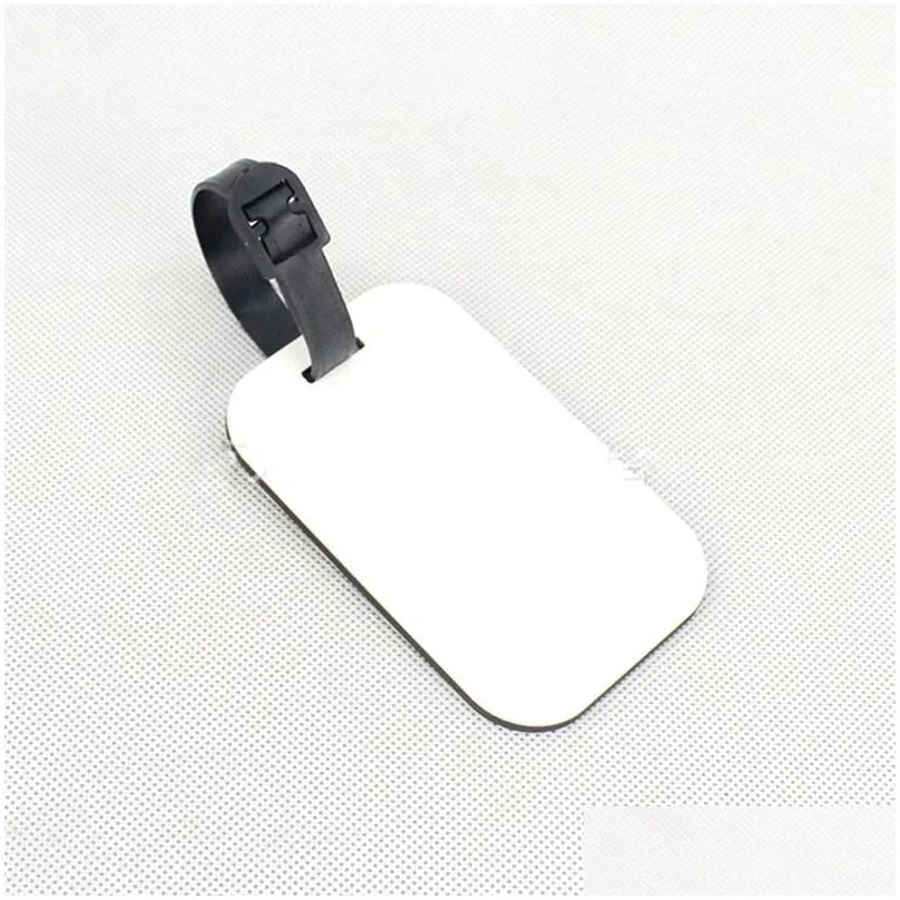 sublimation blank luggage tag keychain pendant double sided heat transfer mdf square tags card diy decoration pendants