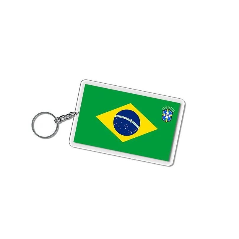 creative flag keychains football acrylic keychain pendant souvenir gift keyring key chain