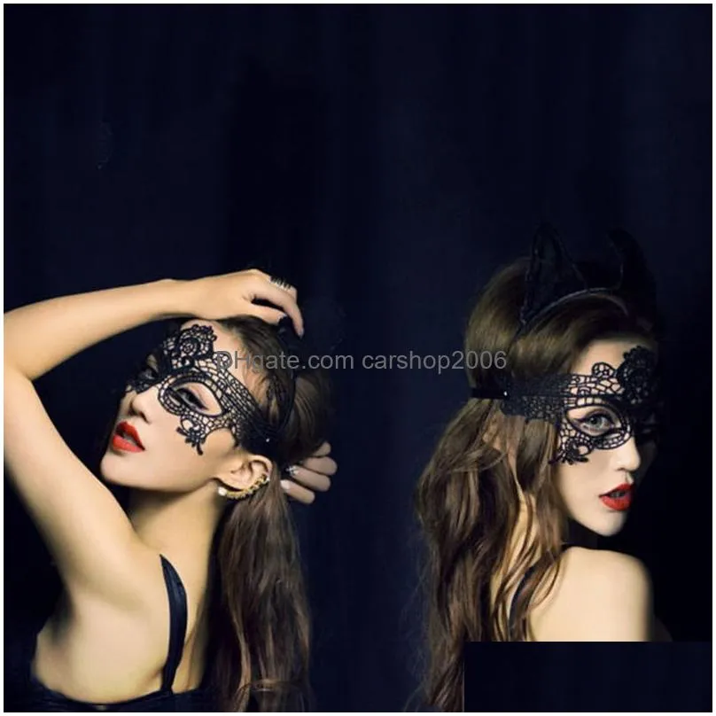 fashion queen lace mask exquisite masquerade masks black white party halloween decoration