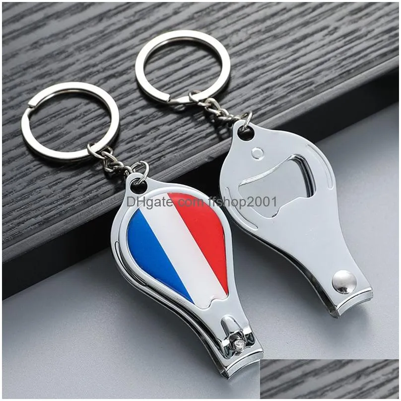 flag nail clipper multifunctional bottle opener keychain souvenir gift key chain keyring