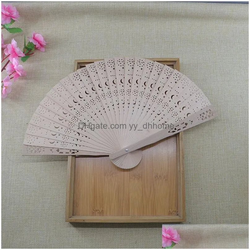 sandalwood folding fan party favor personalized wedding fans wood fan customized logo