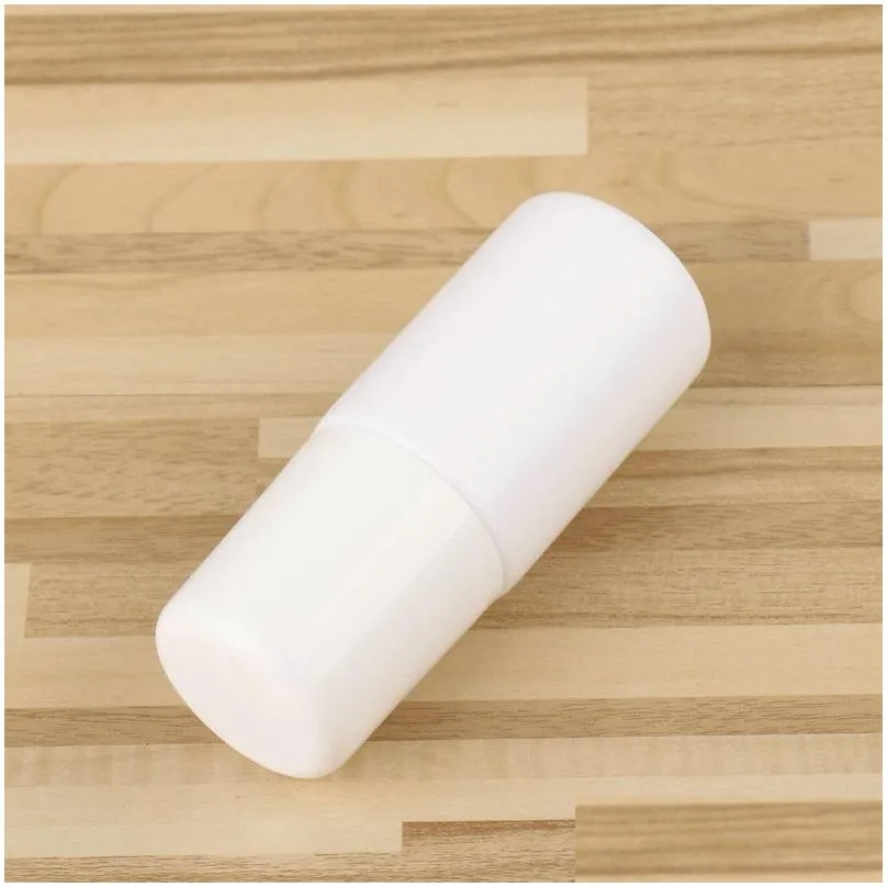 white plastic roll on bottle refillable deodorant  oil perfume bottles 30ml 50ml portable personal cosmetic containers