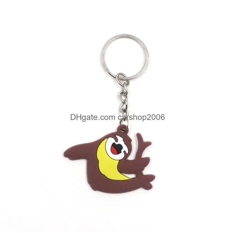 pvc sloth keychain cute cartoon keychain pendant car accessories keyring key chain