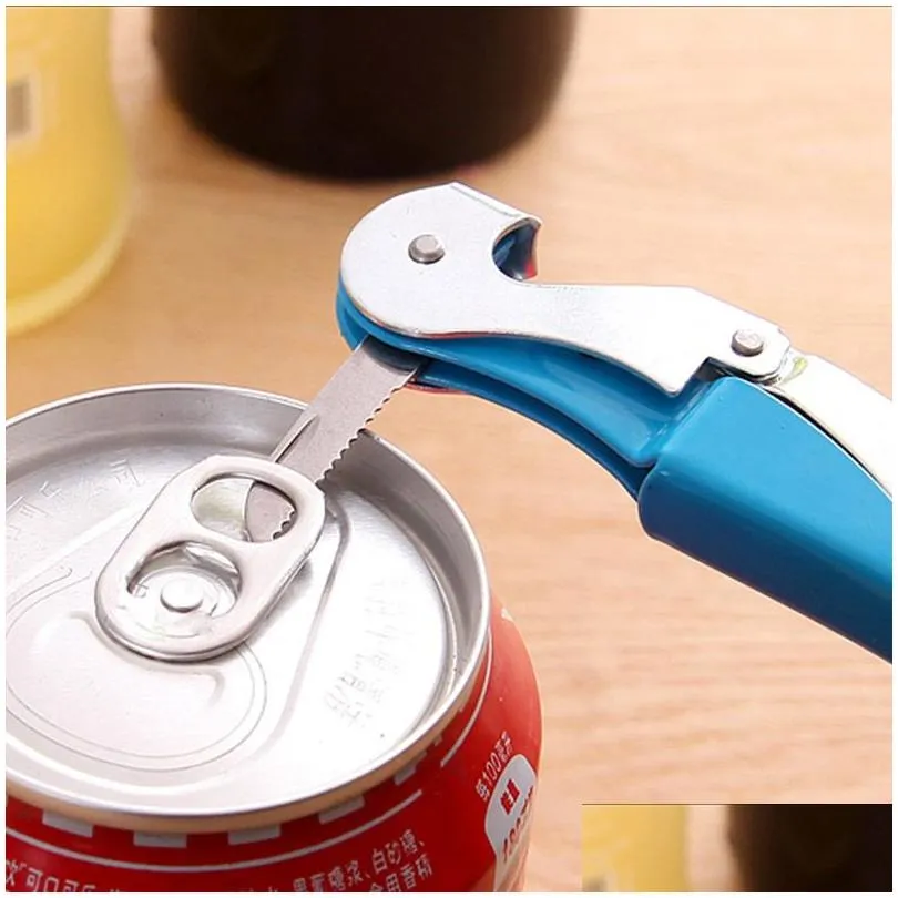 stainless steel beer bottle opener knife pull tap double hinged multifunctional wine corkscrew kitchen tools creative gift