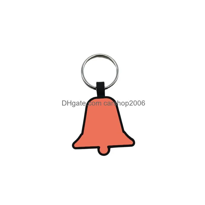 fashion bell dog tags keyring food grade silicone pet tag diy cat and dog id card keychains