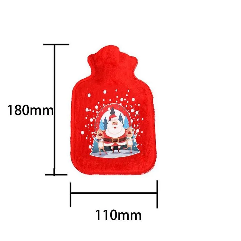 christmas hot water bag party favor cartoon santa claus water injection bags outdoor winter warm xmas gift