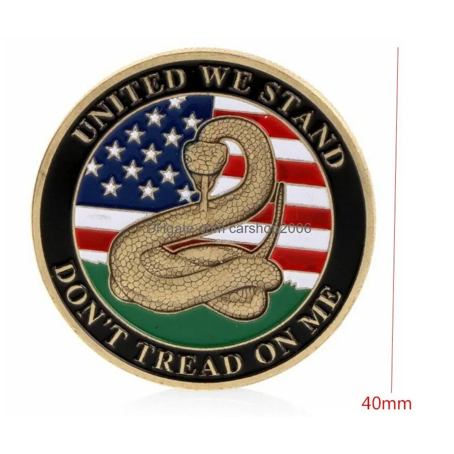 american gadsden flag commemorative coin decorative snake crafts collection alloy gold coins