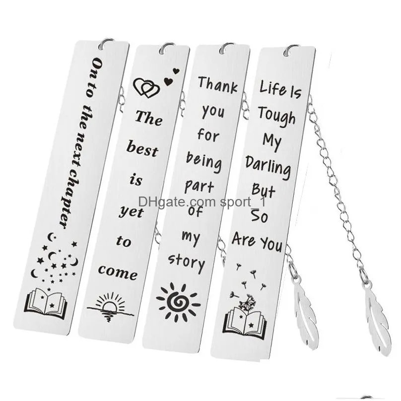 stainless steel bookmark party favor tassel leaf pendant opening school teachers day souvenir creative diy gift