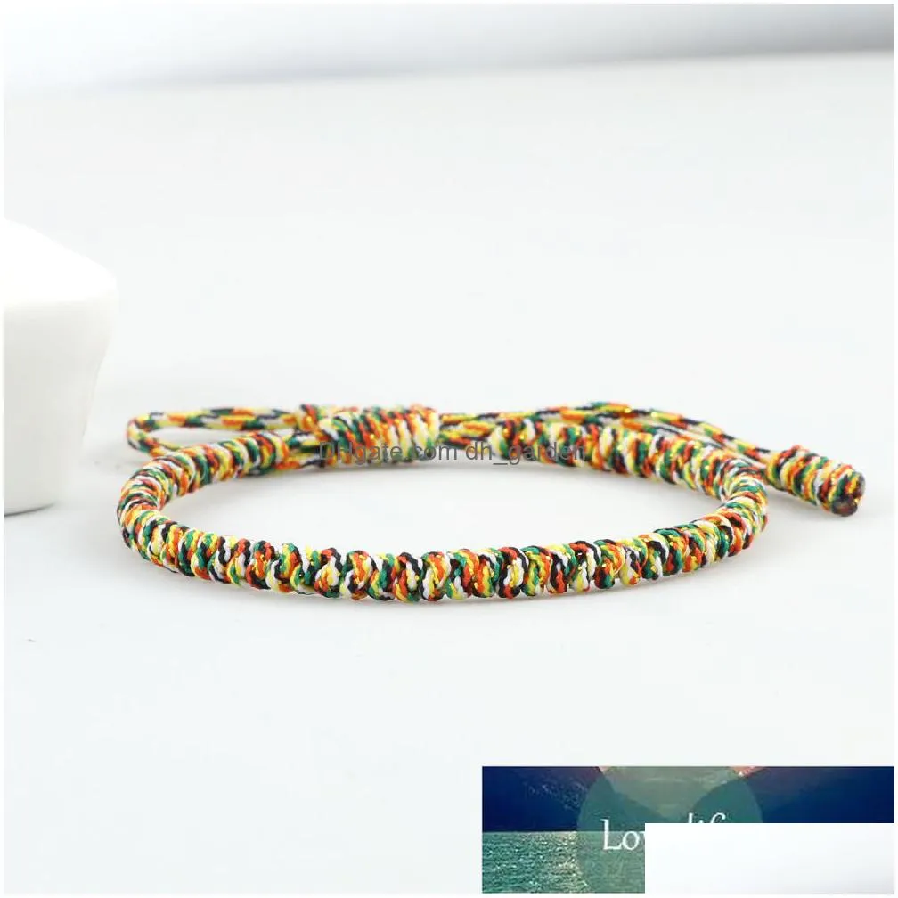 multicolor tibetan buddhist blessed lucky braided bracelets for women men handmade knots vintage rope bangles adjustable jewelry factory price expert