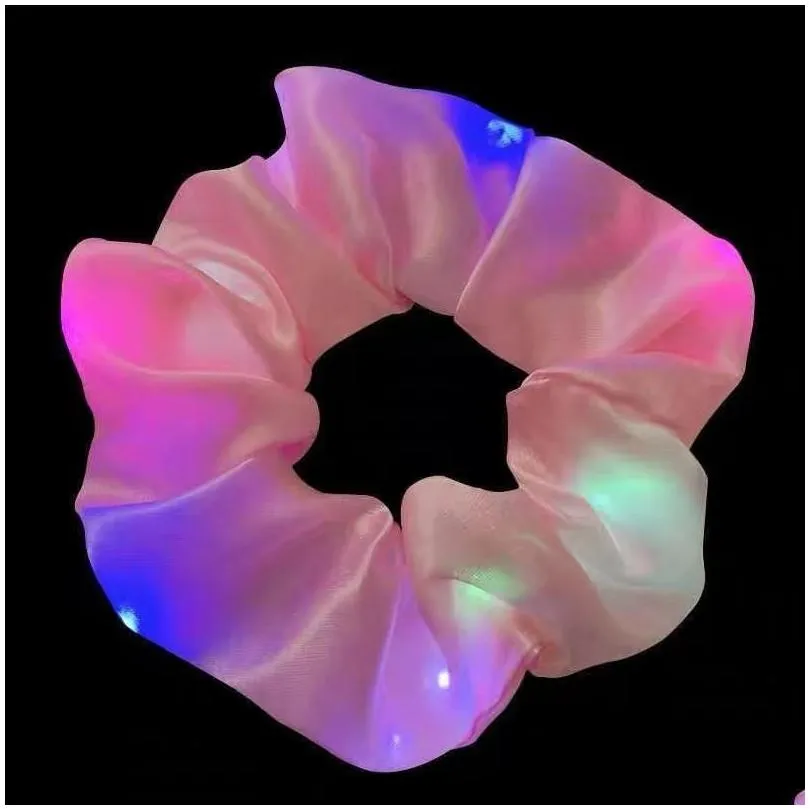 luminous rubber bands headbands led hair tie hair rope party decorations christmas gifts