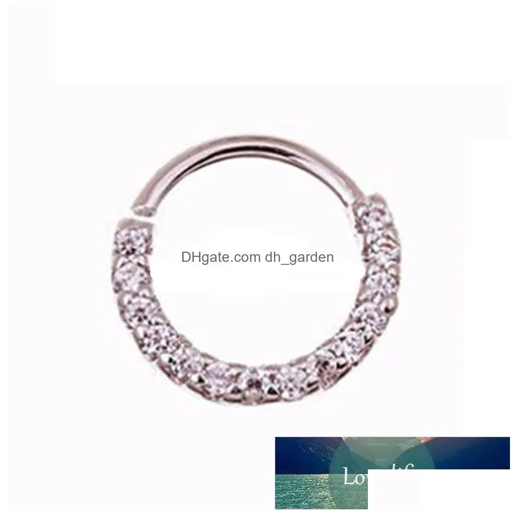 trendy crystals nose ring vintage rhinestone stainless steel nose hoop ring for women femme jewelry bijoux factory price expert design quality latest
