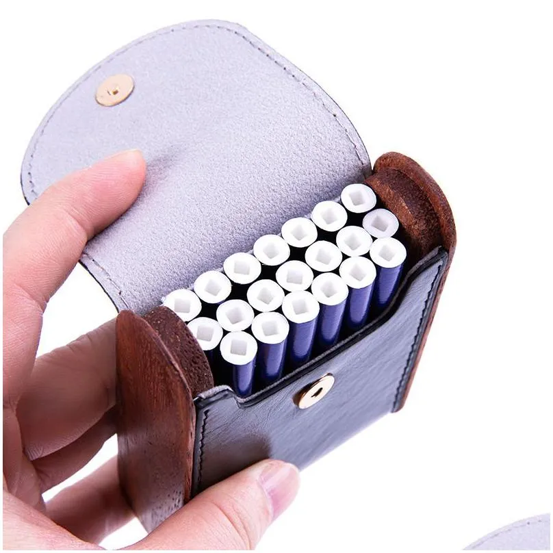 wooden cigarette cases pu leather cigarette storage box diy portable smoking accessories