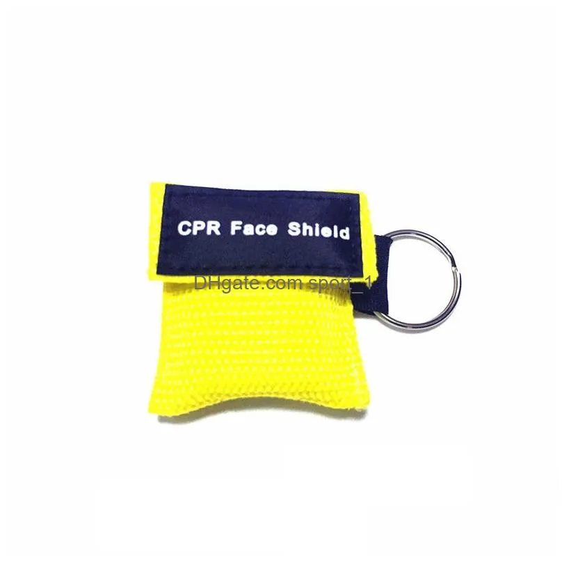 cpr resuscitator mask keychain emergency face shield first help cpr mask for health care tools 8 colors