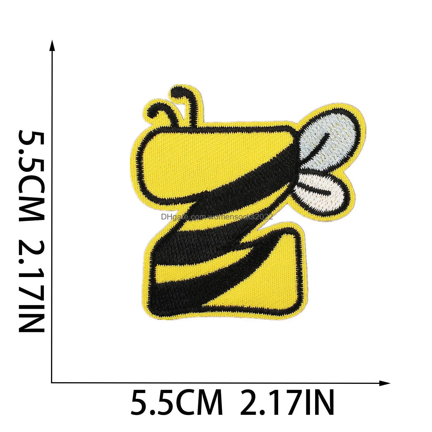 5.5cm bee emborideredes sewing notion cute cartoon bee elements letters az iron ones for bags jackets tshirt hats clothes diy decoration
